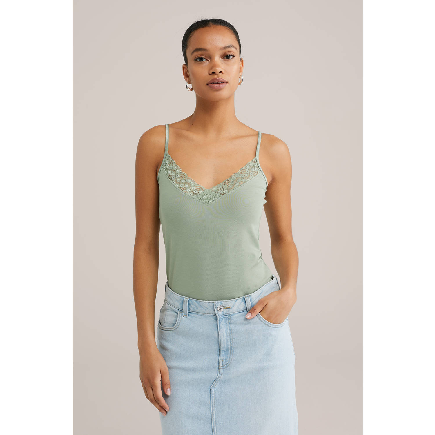 WE Fashion singlet lichtgroen