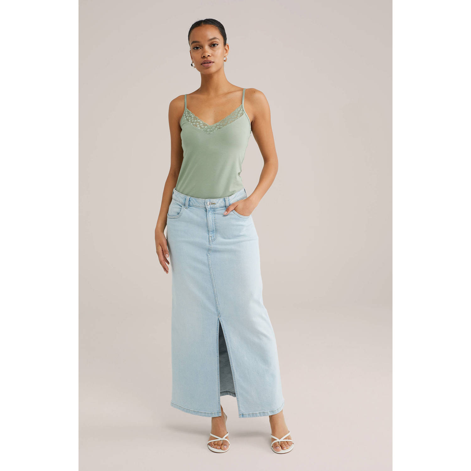 WE Fashion singlet lichtgroen