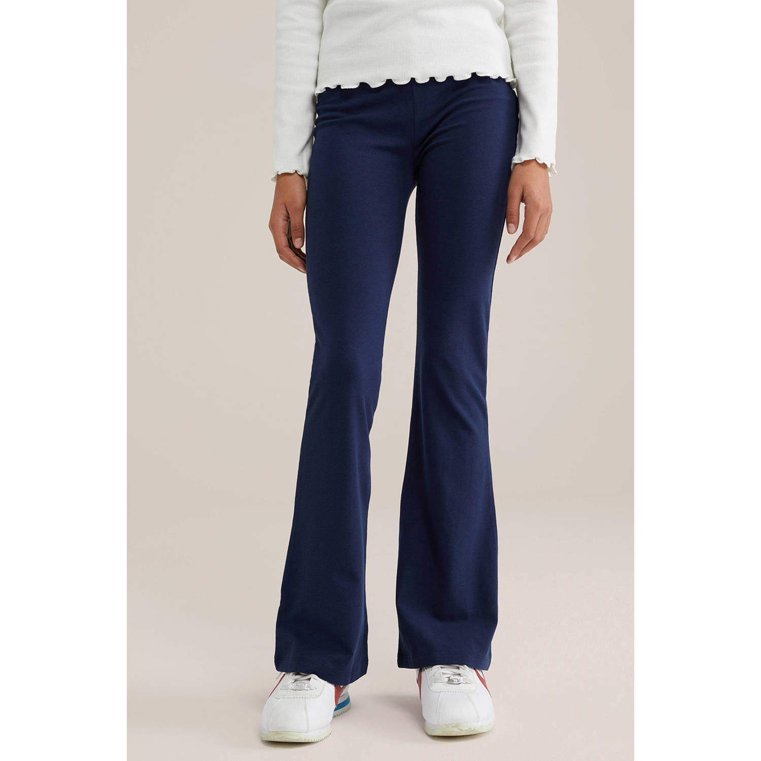 WE Fashion Flared legging (set van 2) donkerblauw