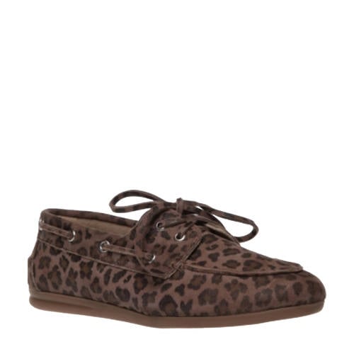 Copenhagen Shoes Savannah suède bootschoenen met panterprint bruin/zwart afbeelding