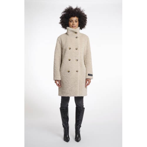 Rino & Pelle faux fur jas ecru afbeelding