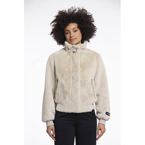 Rino & Pelle faux fur jas taupe afbeelding