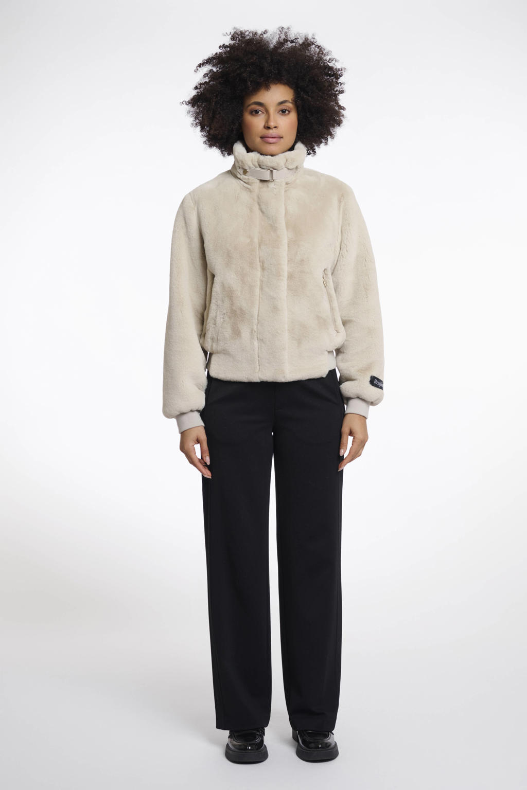Rino & Pelle faux fur jas taupe