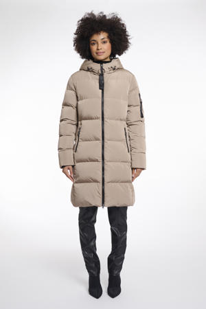 gewatteerde jas beige