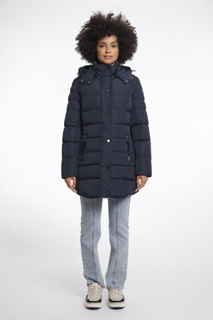 gewatteerde jas donkerblauw