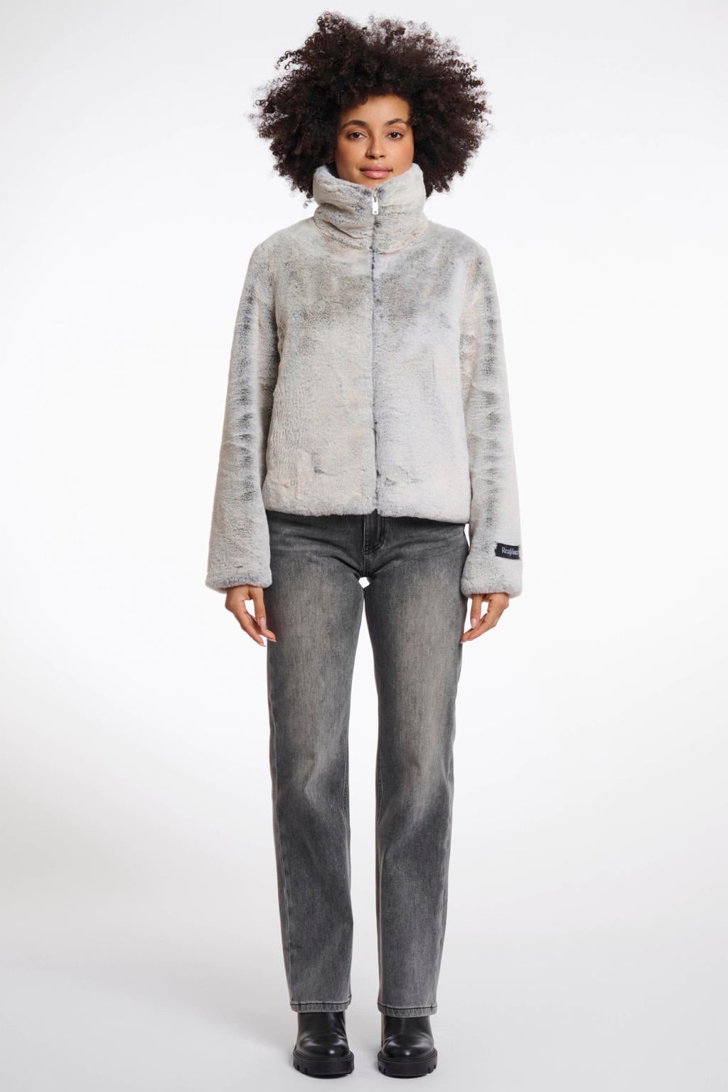 Rino & Pelle faux fur jas grijs