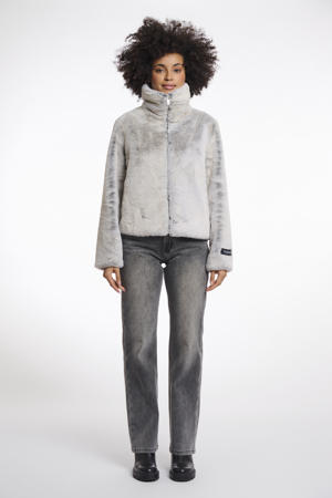 faux fur jas grijs