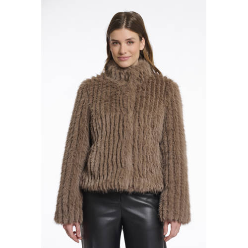 Rino & Pelle faux fur jas bruin afbeelding