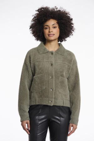 faux fur jas groen