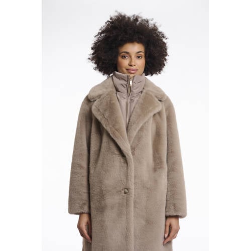 Rino & Pelle faux fur jas bruin afbeelding