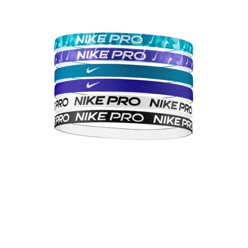 Nike haarbndjes Flex Classic Printed - set van 6 blauw/multi afbeelding