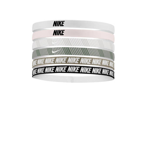 Nike haarbandjes Flex Classic Printed - set van 6 lichtroze/zwart/multi afbeelding