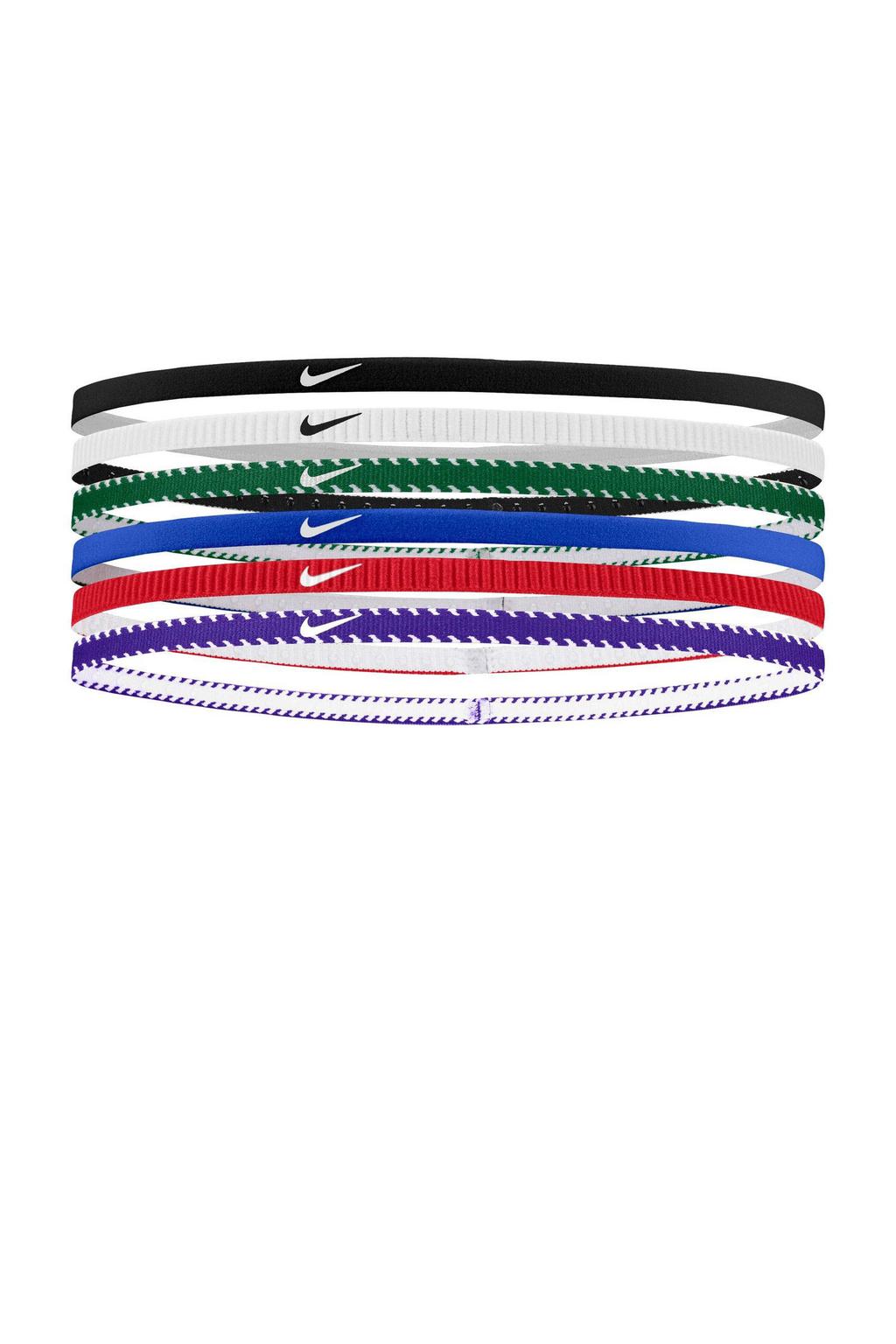 Nike haarbandjes Flex Classic Slim - blauw/multi (set van 6)