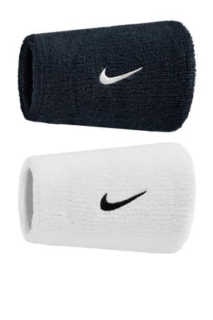polsbandjes - Swoosh Classic Doublewide zwart/wit (set van 2)