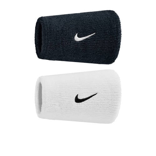 Nike polsbandjes - set van 2 Swoosh Classic Doublewide zwart/wit afbeelding