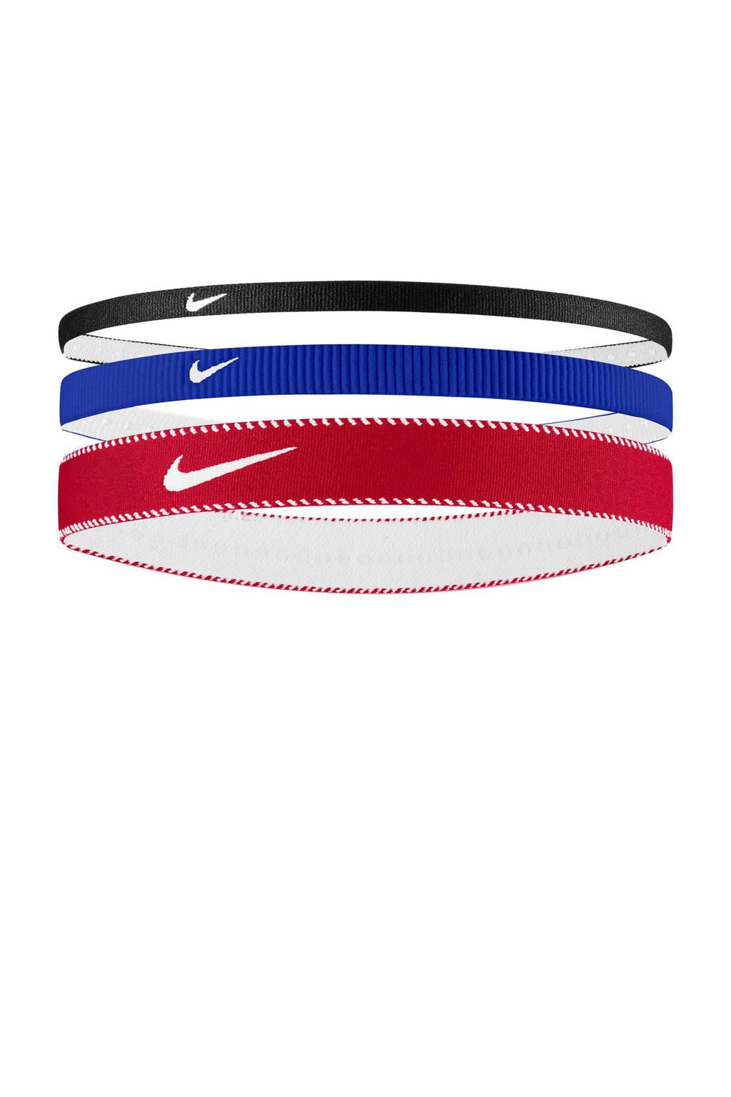 Nike haarbandjes Flex Classic Mixed - kobaltblauw/rood/zwart (set van 3)