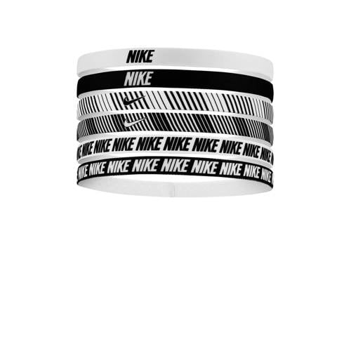 Nike haarbandjes Flex Classic Printed -set van 6 zwart/wit afbeelding