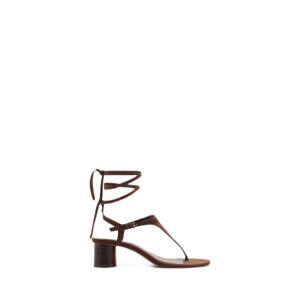   leren sandalettes bruin
