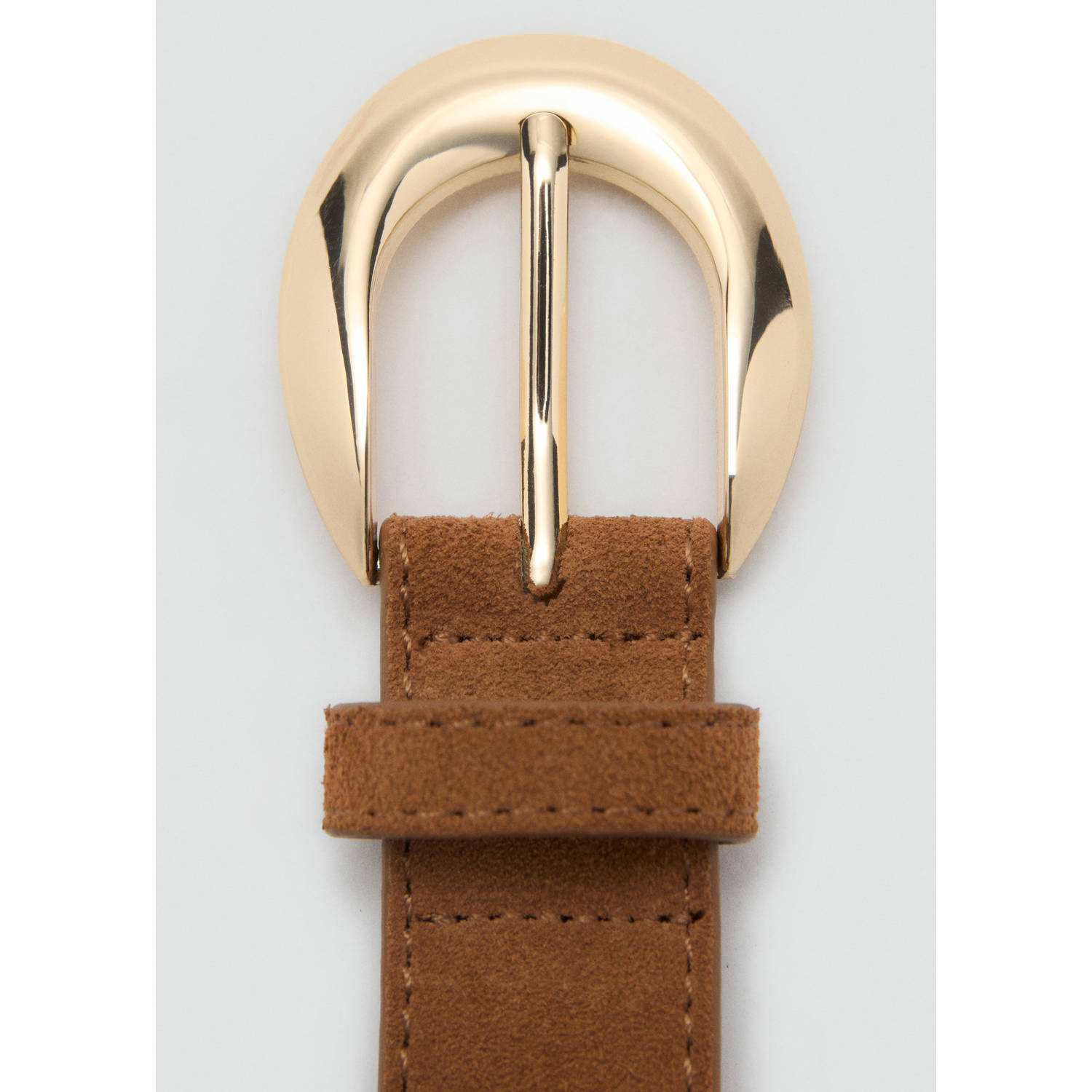 Mango suede riem bruin
