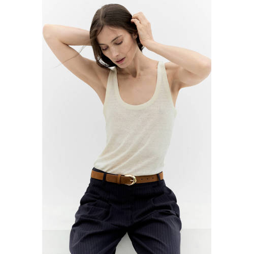 Mango suede riem bruin afbeelding