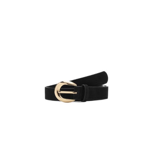 Mango suede riem zwart afbeelding