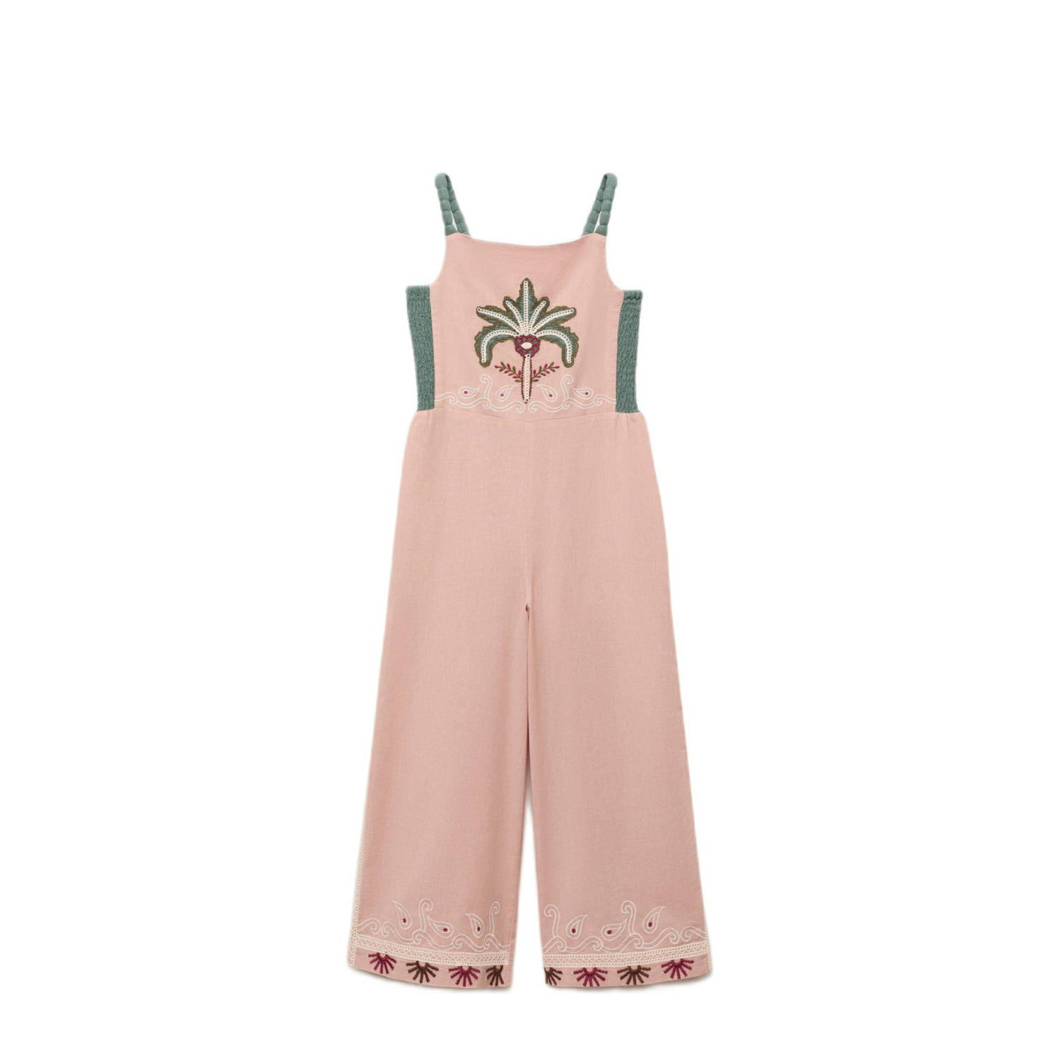 Mango Kids lichtroze jumpsuit