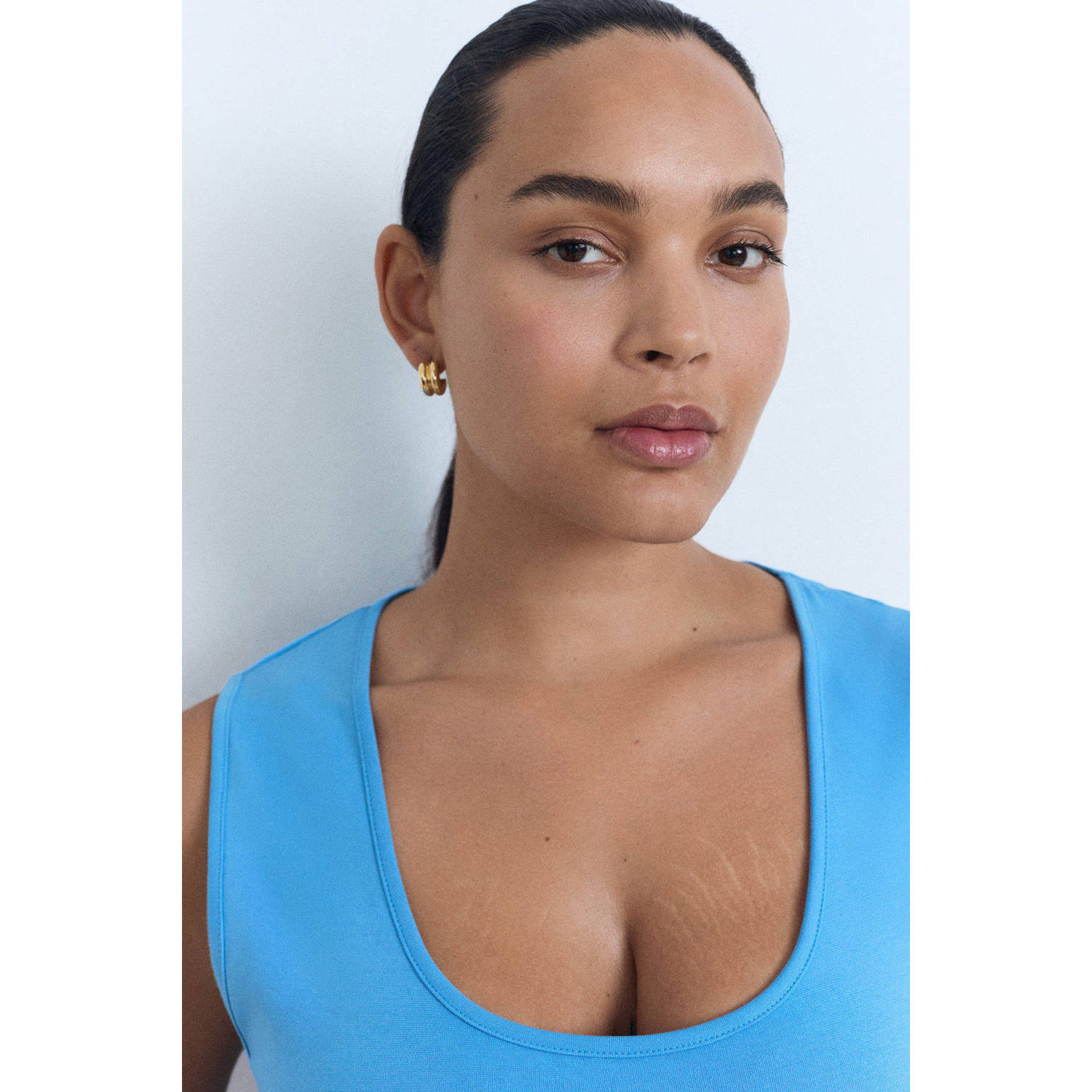 Mango midi jurk blauw