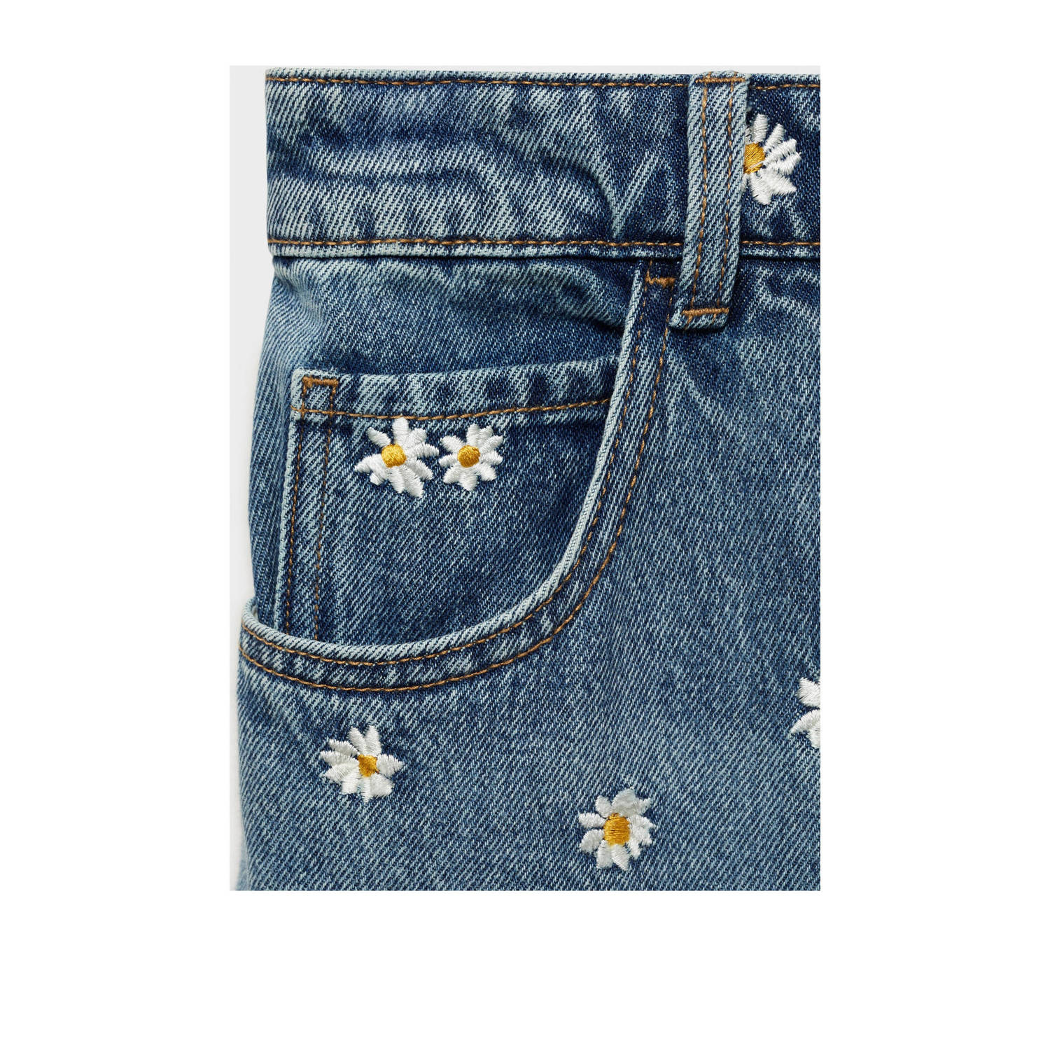Mango high waist wide leg jeans medium blue denim