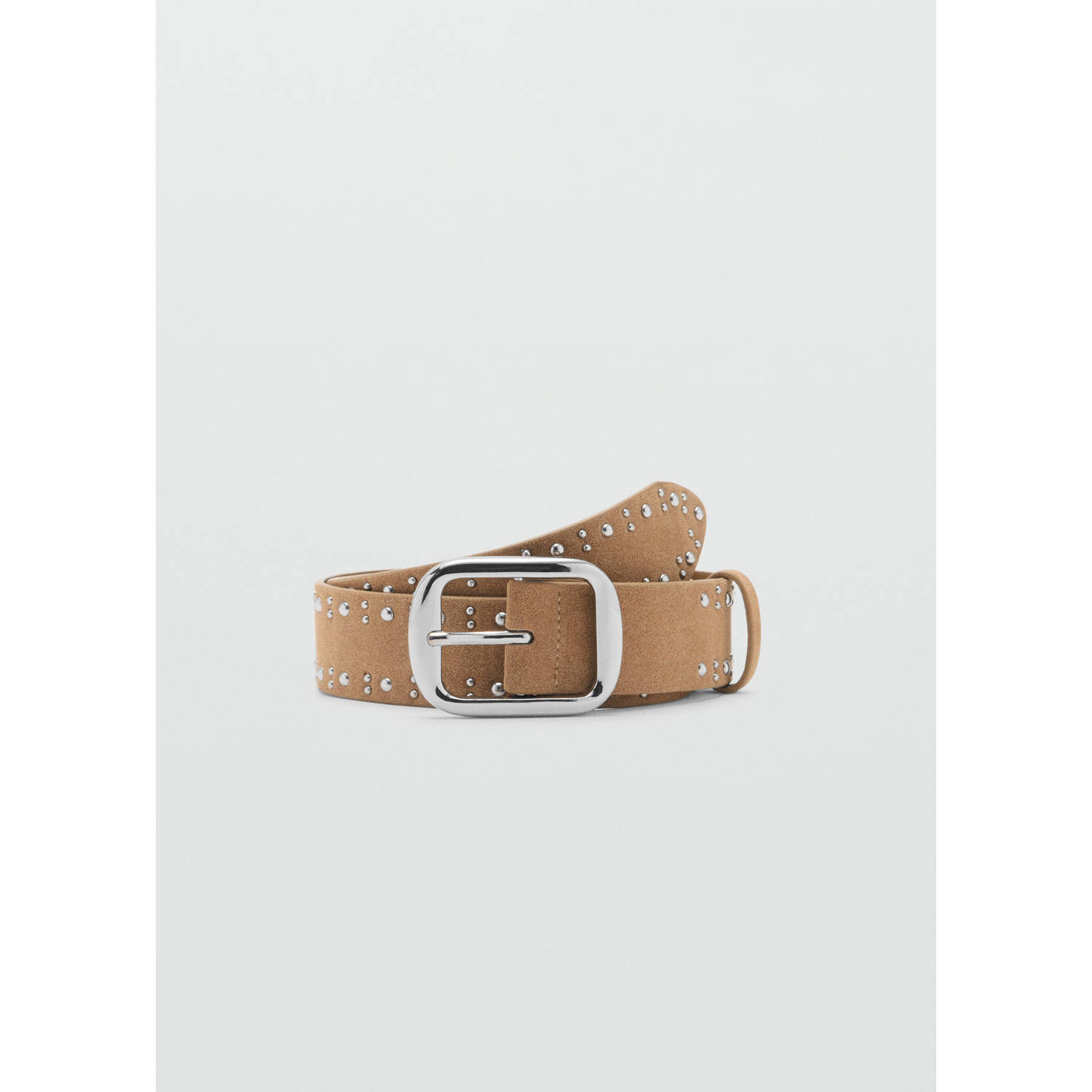 Mango suede riem bruin
