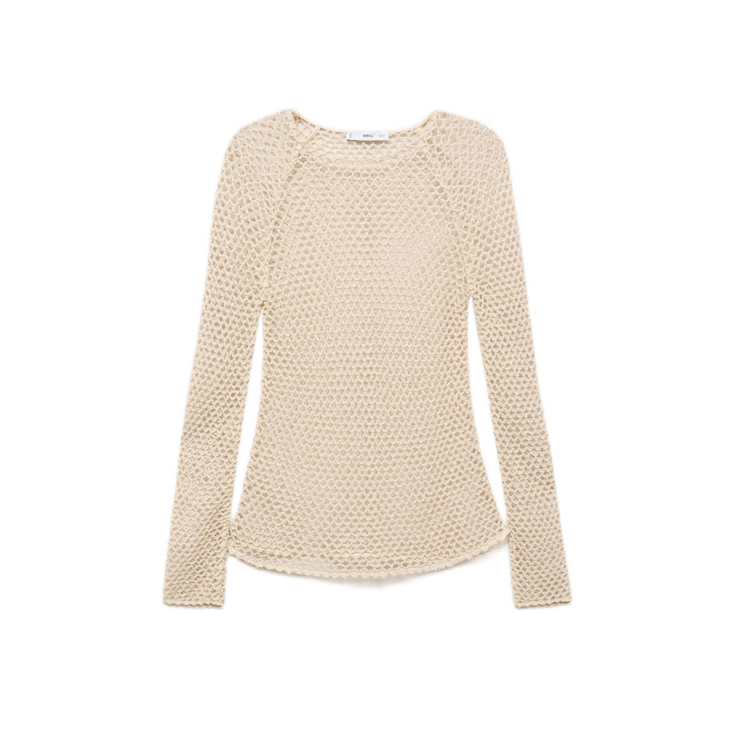 Mango top beige gehaakt