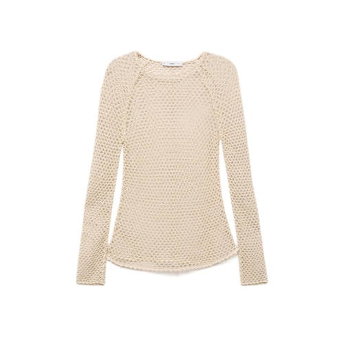 Mango top beige gehaakt afbeelding
