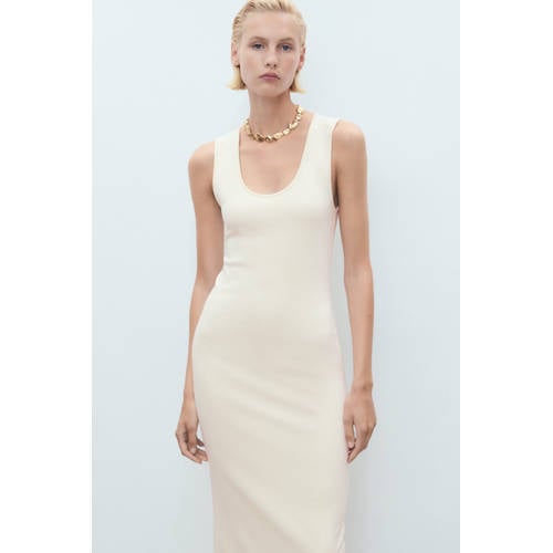 Mango midi jurk beige afbeelding