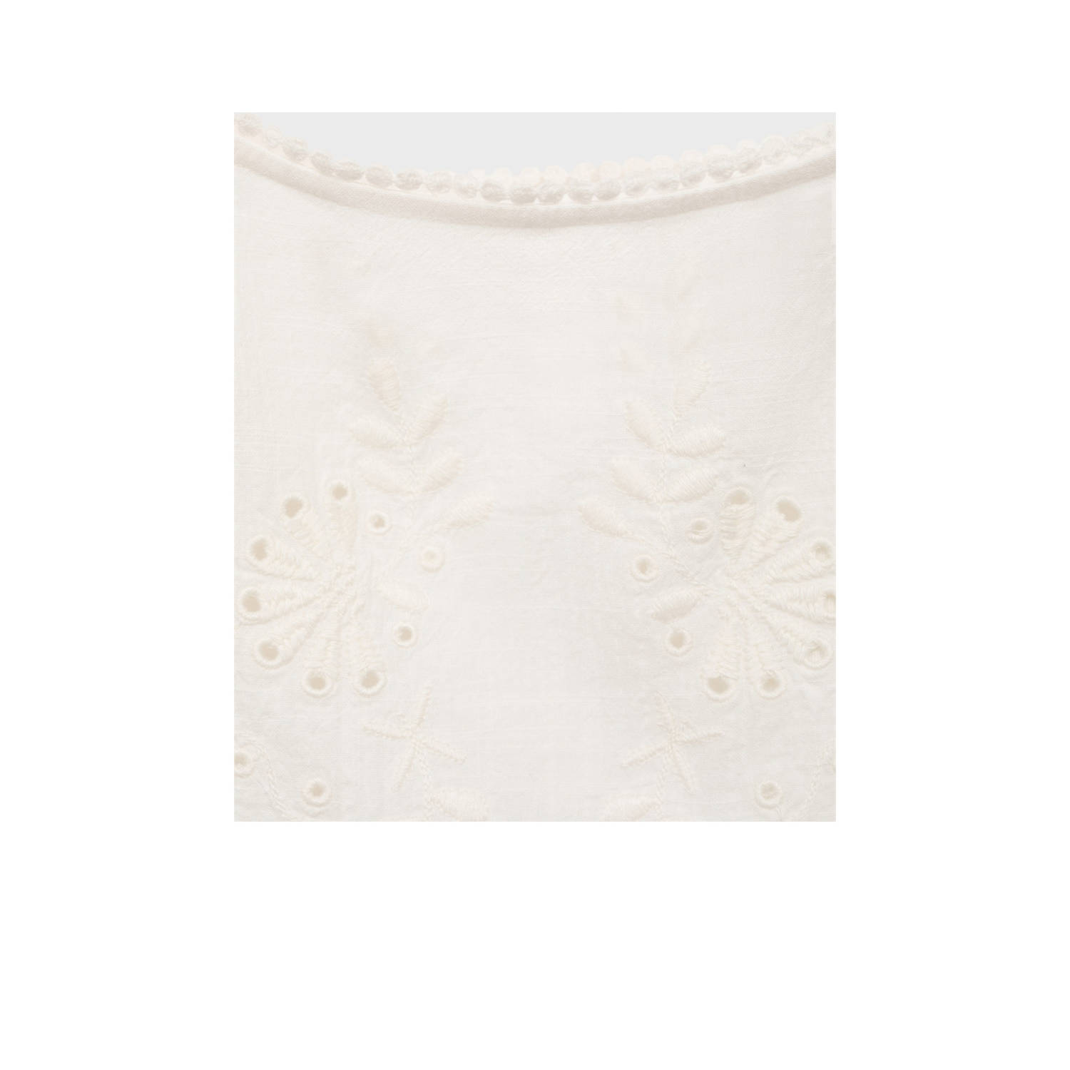 Mango cropped top ecru broderie