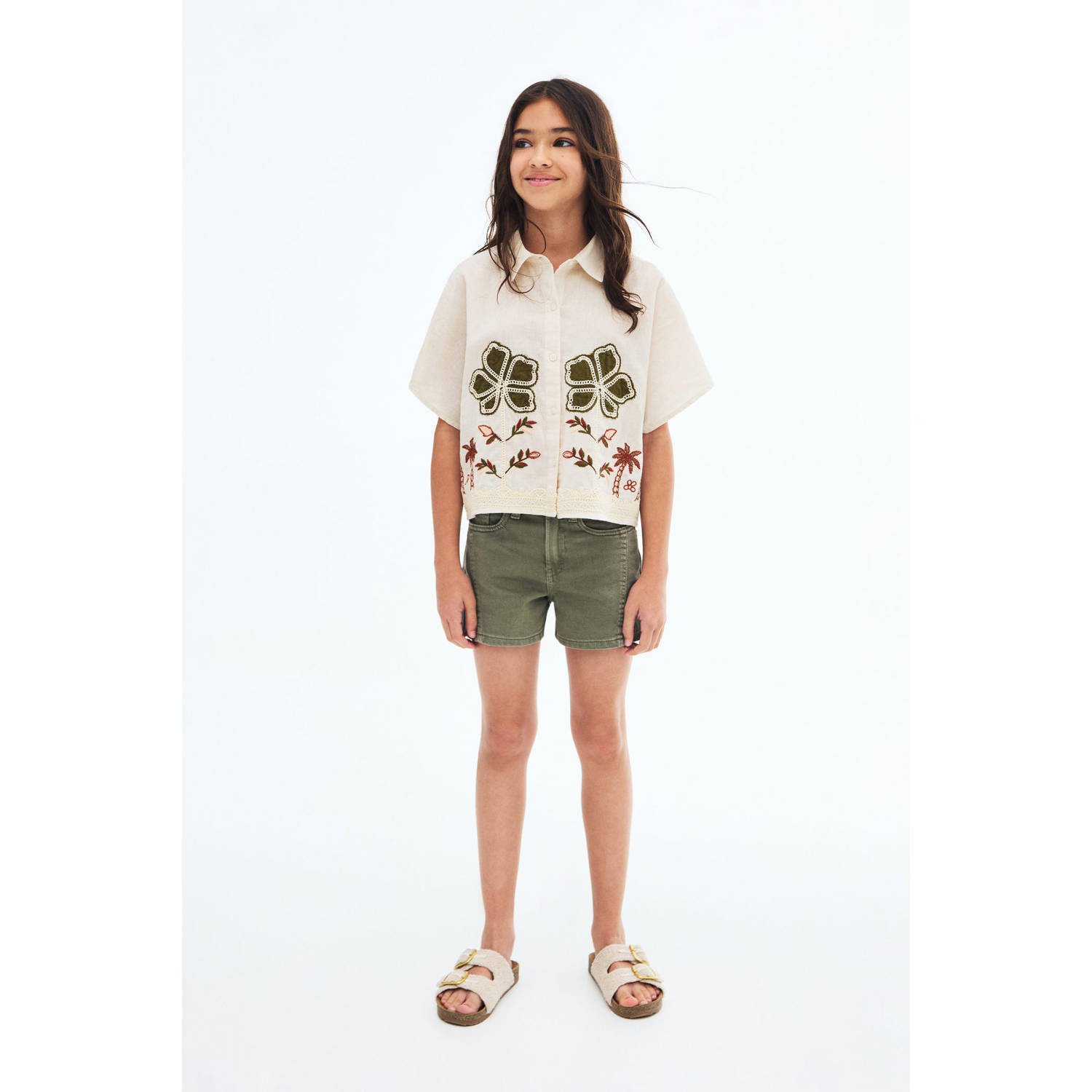 Mango Kids denim regular short kaki