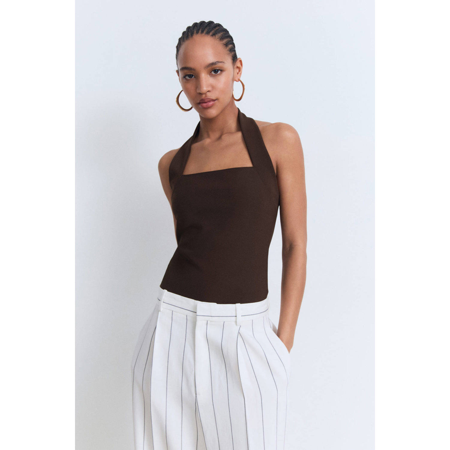 Mango asymmetrische top bruin