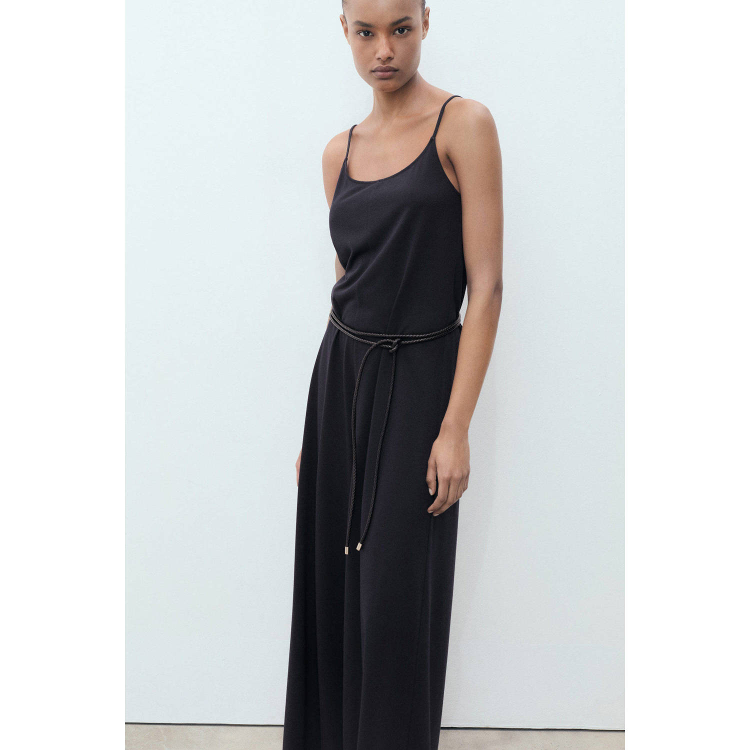 Mango linnen donkerblauw jumpsuit