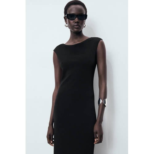 Mango midi jurk zwart afbeelding