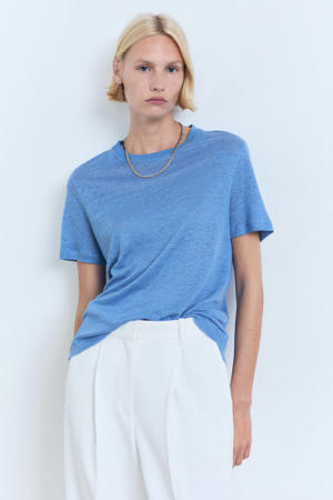 linnen T-shirt blauw