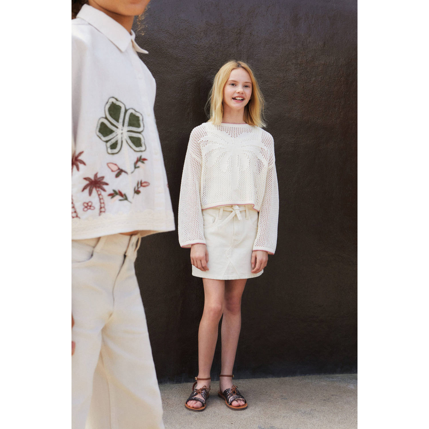 Mango Kids gebreide trui ecru