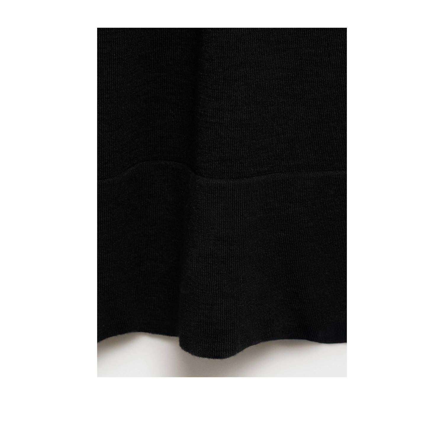 Mango wide leg regular waist broek zwart fijn gebreid