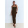 Mango maxi jurk donkerbruin