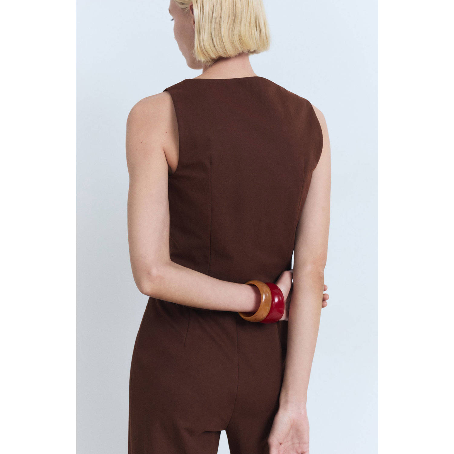Mango gilet donkerbruin