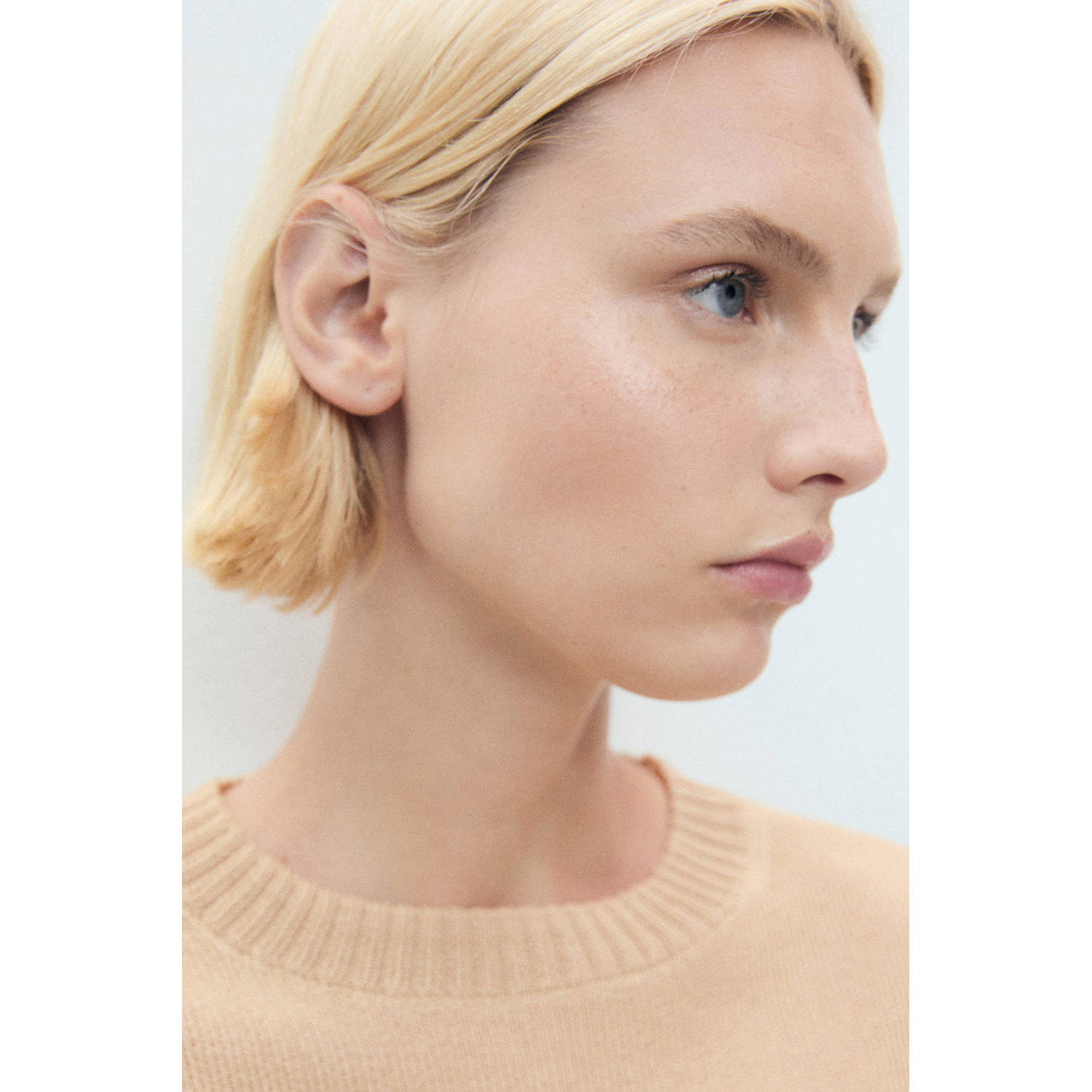 Mango top beige gebreid