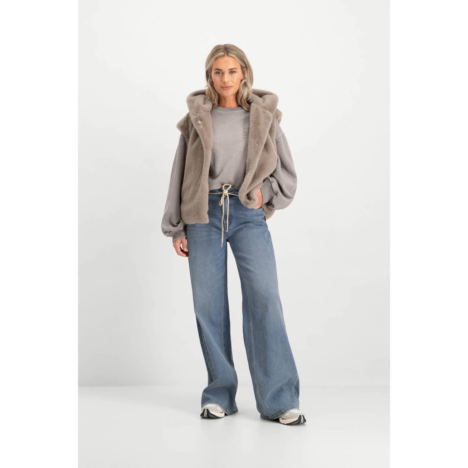 Circle of Trust high waist wide leg jeans medium blue denim