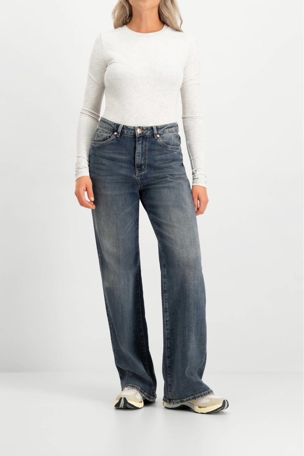 Circle of Trust high waist wide leg jeans dark blue denim