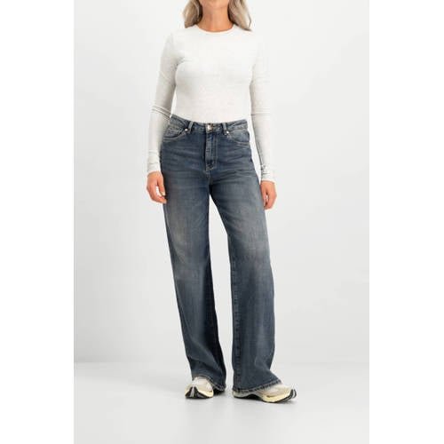 Circle of Trust high waist wide leg jeans dark blue denim afbeelding
