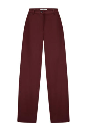 wide leg regular waist pantalon aubergine