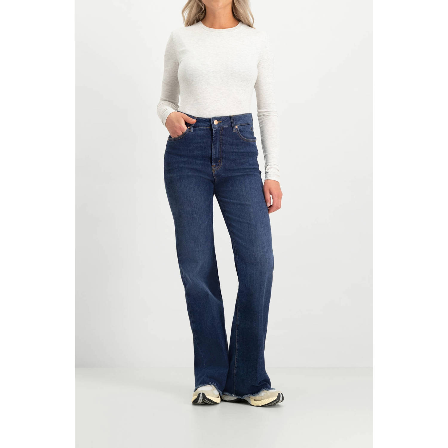 Circle of Trust high waist wide leg jeans dark blue denim