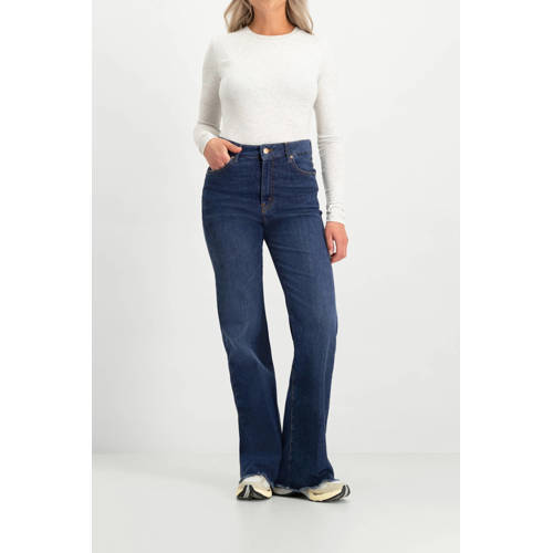 Circle of Trust high waist wide leg jeans dark blue denim afbeelding