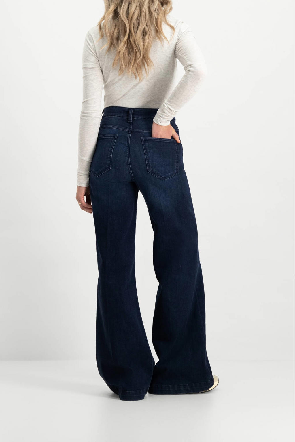 Circle of Trust high waist wide leg jeans dark blue denim